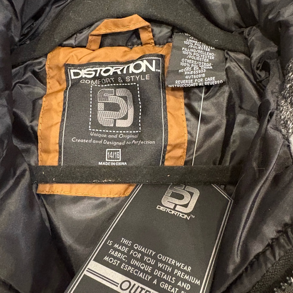 Distortion Boys 14/16 Brown and Gray Jacket Coat new w tags - Picture 2 of 4